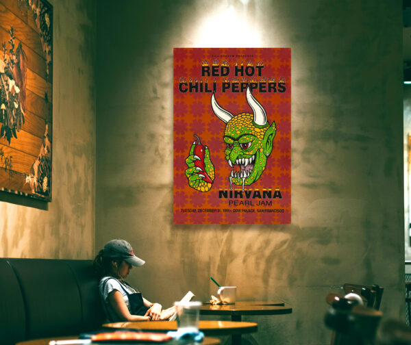 Concert Poster - Nirvana, Pearl Jam, Red Hot Chili Peppers - 1991 – Image 7