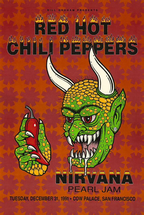 Concert Poster - Nirvana, Pearl Jam, Red Hot Chili Peppers - 1991