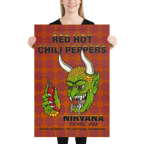 Concert Poster - Nirvana, Pearl Jam, Red Hot Chili Peppers - 1991 – Image 10